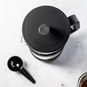 Френска преса за кафе KINGHOFF KH 1399, 1 л, Стъклена купа, Черен