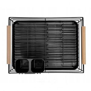 Сушилник за съдове KINGHOFF KH 1728, Поставки за прибори, Дървени дръжки, Черен