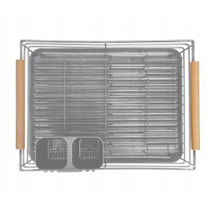 Сушилник за съдове KINGHOFF KH 1729, Поставки за прибори, Дървени дръжки, Сив