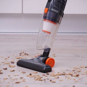 Прахосмукачка вертикална ROSBERG R51001A, 600W, 800 ml, HEPA филтър, Използване като ръчна, Черен