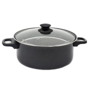 Тенджерa с кошница за пържене ROSBERG R51213A, 24 см, 4 литра, Черен