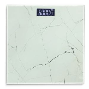 Електронен кантар ROSBERG R51650G, До 180 кг, LCD дисплей, 2 x AAA, Бял/Мрамор