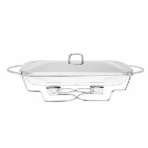 Съд за топло сервиране KINGHOFF KH 1410, 3 литра, Стоманен капак, Стъкло