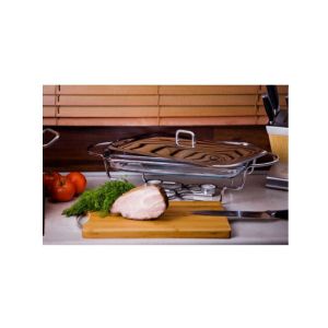 Съд за топло сервиране KINGHOFF KH 1410, 3 литра, Стоманен капак, Стъкло