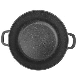 Тенджера дълбока KINGHOFF KH 1599, 28 см, 10 литра, Мраморно покритие, Индукция, Черен