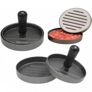 Преса за бургери KINGHOFF KH 1740, 12 см, Незалепващо покритие, Сив