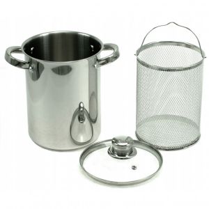 Тенджера за аспержи/паста KINGHOFF KH 3325, 16 см, 4.2 литра, Кошница, Индукция, Инокс