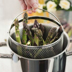 Тенджера за аспержи/паста KINGHOFF KH 3325, 16 см, 4.2 литра, Кошница, Индукция, Инокс