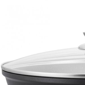 Уок тиган ROYALTY LINE RL-BW28M, 28см, Мраморно покритие, Индукция, Мека дръжка, Черен