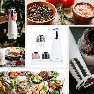 Електрически мелнички ADLER AD 4449W, 3 бр, 150 мл, USB, Li-Ion 1500mAh, Керамични остриета, Бял