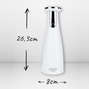 Електрически мелнички ADLER AD 4449W, 3 бр, 150 мл, USB, Li-Ion 1500mAh, Керамични остриета, Бял