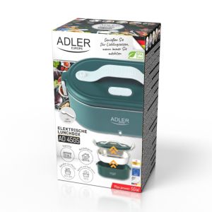 Електрическа кутия за обяд ADLER AD 4505, 800 ml, До 70C, Стоманен съд за храна, Зелен