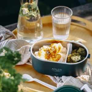Електрическа кутия за обяд ADLER AD 4505, 800 ml, До 70C, Стоманен съд за храна, Зелен