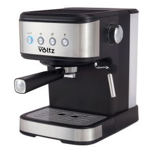 Еспресо машина Оliver VOLTZ OV51171F, 1.2 l, 20 bar, 1100W, Кремa диск, Черен/инокс
