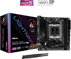 Дънна платка ASROCK B650I Lightning WiFi (AMD AM5, 2 x DDR5, 2 x M.2, 2.5Gb LAN, Wi-Fi 6E, HDMI) Mini-ITX