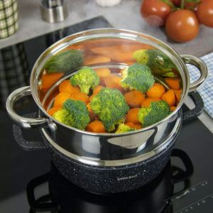 Приставка за готвене на пара KINGHOFF KH 1533, 18 см, Универсална, Инокс