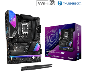 Дънна платка ASROCK Phantom Gaming Z890 Lightning WiFi (Intel 1851, 4xDDR5, 1 x Blazing M.2, 3 x Hyper M.2, 2.5 Gigabit LAN, Wi-Fi 7, HDMI, 2xThunderbolt 4) ATX