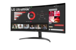 Монитор LG 34WR50QK-B UltraWide, 34" VA Curved 1800R, WQHD (3440x1440) 100Hz, 21:9, 1ms, 3000:1, 300 cd/m2, Dynamic Action Sync, 2xHDMI, DisplayPort, Black