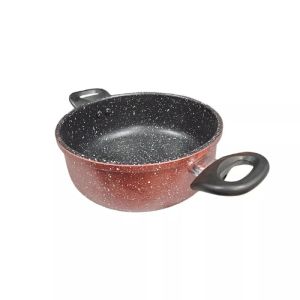 Дълбока тенджера ROSBERG R51318G22D, 22 см, 2.8 л, Мраморно покритие, Индукция, Бордо меланж