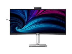 Монитор PHILIPS 34B2U6603CH/00 6000 serie, 34" VA Curved 1500R, WQHD (3440x1440) 120Hz, 21:9, 4ms, 550cd/m2, 4000:1, Adaptive Sync, 5MP CAM, Speaker 2x5W, 2xHDMI, DP, Thunderbolt 4, LAN, Dark grey