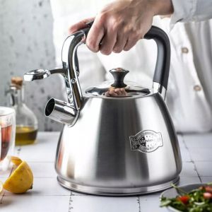 Свирещ чайник KLAUSBERG KB 7612, 3л, Индукция, Топлоизолирана дръжка, Инокс