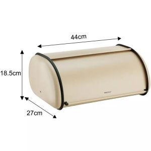 Кутия за хляб KINGHOFF KH 1866, 44 см, Лека и здрава конструкция, Стомана, Бежов