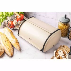 Кутия за хляб KINGHOFF KH 1866, 44 см, Лека и здрава конструкция, Стомана, Бежов