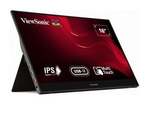 Монитор VIEWSONIC TD1655 , 15.6" IPS Touch, Full HD (1920x1080) 60Hz, 16:9, 6.5ms, 250 cd/m², 800:1, Speakers: 2x0.8W, Mini HDMI, 2xUSB Type-C, Grey