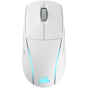 Безжична геймърска мишка CORSAIR M75 WIRELESS Lightweight (CH-931D011-EU), Bluetooth/Wireless, 26000 DPI, RGB, White