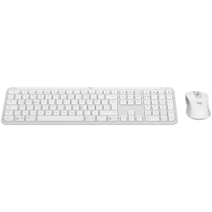 Безжичен комплект LOGITECH Signature Slim Combo MK950 (920-012491), Bluetooth/Wireless, USB, US, Off-white