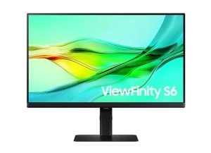 Монитор SAMSUNG ViewFinity S6 S60UD (LS24D600UAUXEN), 24" IPS, QHD (2560x1440) 100Hz, 16:9, 5ms, 350 cd/㎡, 1000:1, Adaptive Picture, RJ-45, DP, HDMI, USB-C, 3xUSB 3.0, Black