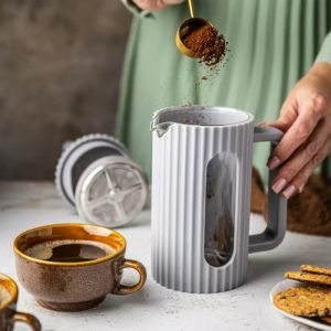 Френска преса за кафе/чай Klausberg KB 7752, 1 л, Ненагряващ се корпус, Стъкло, Сив