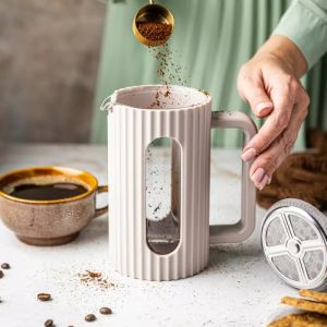 Френска преса за кафе/чай Klausberg KB 7754, 1 л, Ненагряващ се корпус, Стъкло, Бежов