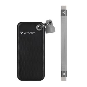 Външно SSD 1TB VERBATIM Pocket SSD, USB Type-C 3.2 Gen 2, Black/Grey