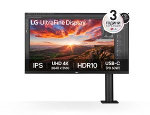 Монитор LG 32UN880K-B UltraFine Ergo, 31.5" IPS, 4K UHD (3840x2160) 60Hz, 16:9, 5ms, 350 cd/m2, 1000:1, Dynamic Action Sync, Speaker 2x5W, 2xHDMI, DP, USB type-C, Black