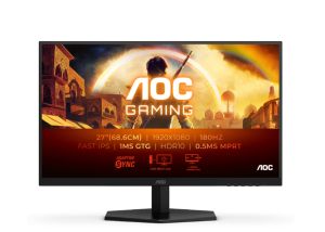 Монитор AOC 27G42E, 27" Fast IPS, FullHD (1920x1080) 180Hz, 16:9, 0.5ms, 300 cd/m2, 1000:1, Adaptive Sync, HDMI, DP, Black/Red