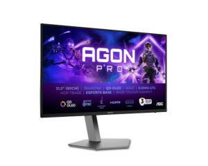 Монитор AOC AGON Pro AG326UD, 31.5" QD-OLED, 4K UHD (3840x2160) 165Hz, 16:9, 0.03ms, 1000cd/m2, 1.5M:1, Adaptive Sync, Speaker 2x8W, 2xHDMI, DP, USB hub, Black