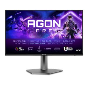 Монитор AOC AGON Pro AG326UD, 31.5" QD-OLED, 4K UHD (3840x2160) 165Hz, 16:9, 0.03ms, 1000cd/m2, 1.5M:1, Adaptive Sync, Speaker 2x8W, 2xHDMI, DP, USB hub, Black