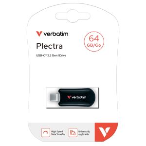 USB памет 64GB VERBATIM Plectra, USB-C Black