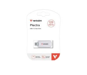 USB памет 128GB VERBATIM Plectra, USB-C White