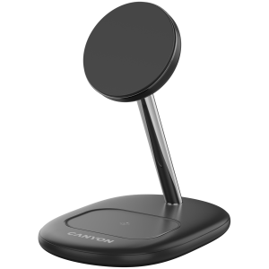 Безжично зарядно у-во CANYON On Power 205, 2in1 wireless charger 15W Qi2, Black