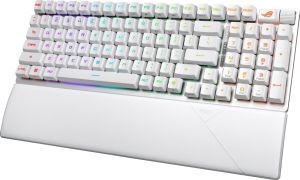 Безжична клавиатура ASUS ROG Strix Scope II 96 Wireless (90MP037A-BKUA30), Tri-Mode Connection, ROG NX Snow Mechanical Switches, RGB-White
