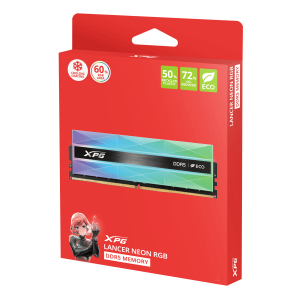 Памет ADATA XPG 32GB DDR5 6400MHz (2x16GB) LANCER NEON RGB DDR5, Silver Grey