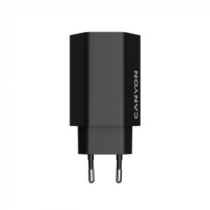 Зарядно у-во CANYON HEXAGON 65 GaN 65W 2xPD 1xQC EU Black
