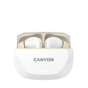 CANYON headset HEXAGON 7 TWS ANC+ENC Wireless Charge White Beige