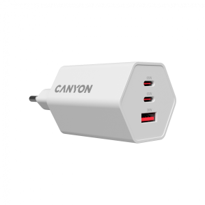 Зарядно у-во CANYON EXAGON 65 GaN 65W 2xPD 1xQC EU White
