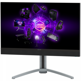 Монитор LORGAR Pro 27MP1 (LRG-27MP1U160-GY), 27.0" Fast IPS, 4K UHD (3840x2160) 160Hz, 16:9, 1ms, 1000 cd/m2, 1000:1, AMD FreeSync Technology, G-Sync, Speaker, 2xHDMI, USB-C, 2xUSB, Black/Milky grey