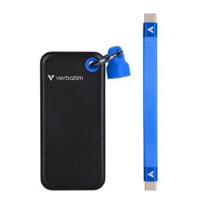 Външно SSD 2TB VERBATIM Pocket SSD, USB Type-C 3.2 Gen 2, Black/Blue