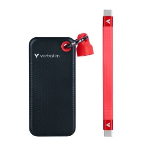 Външно SSD 1TB VERBATIM Pocket SSD, USB Type-C 3.2 Gen 2, Black/Red
