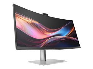 Монитор HP Series 7 Pro - 734pm (8K157UT#ABB), 34" IPS Black Curved 1900R, WQHD (3440 x 1440) 120Hz, 21:9, 5ms, 400cd/m2, 2000:1, Cam 5MP HDR, Mic, Speaker 4x3W, HDMI, 2xDP, USB-C, 2xThunderbolt™ 4 , RJ-45, Black/Silver